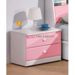 童話粉紅雙色床頭櫃