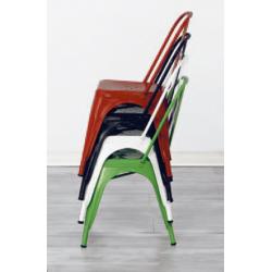D1鐵製餐椅 白/紅/綠/三色可挑 可堆疊