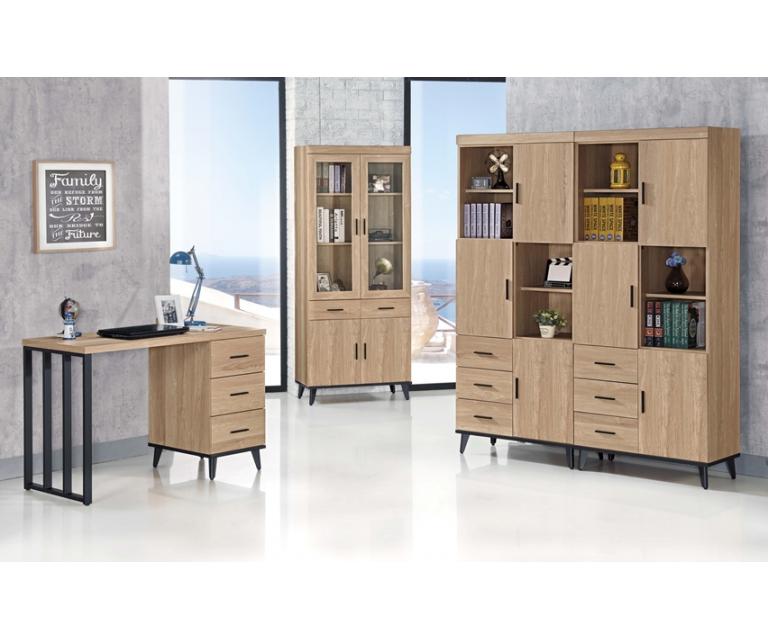 麥瑞特黃橡木4尺書桌