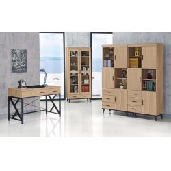 麥瑞特黃橡木4尺三抽書桌