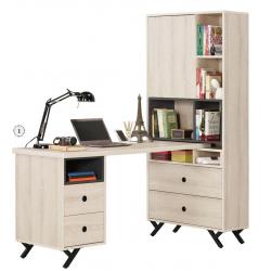 優娜5尺L型四抽書桌