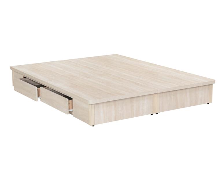 鋼刷白正6分板抽屜型雙人床底(左右兩抽)(尾兩抽)