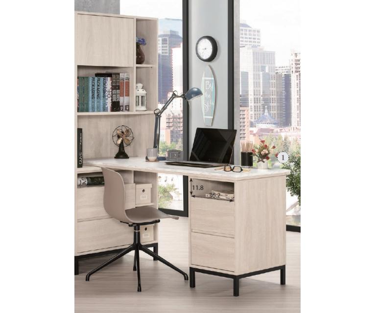 丹妮拉5尺L型四抽書桌